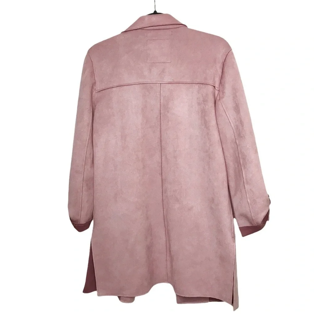 Bershka Dusty Pink Soft Open Front Coat